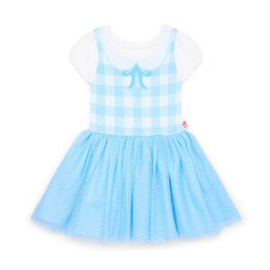 The Wizard of Oz Toddler Girl White Blue Gingham Dorothy Cosplay Sweater Dress